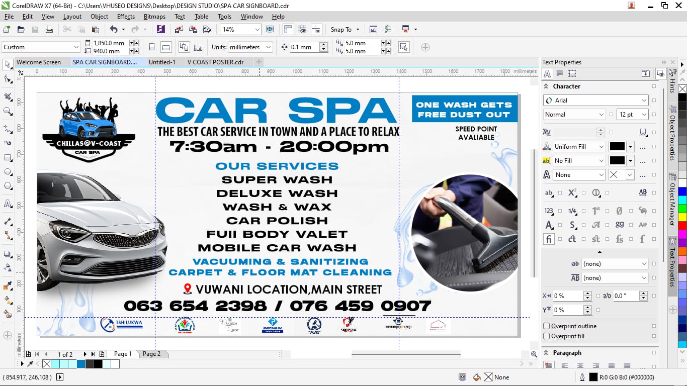 Car Spa signboard installation — photo 3